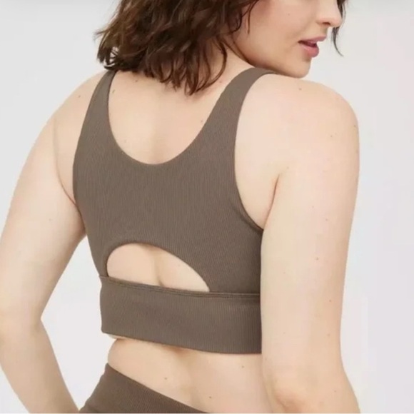 aerie Other - Aerie Green Brown Ribbed Tank Top Sports Bra Unlined XXL